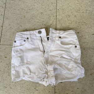 White jean shorts